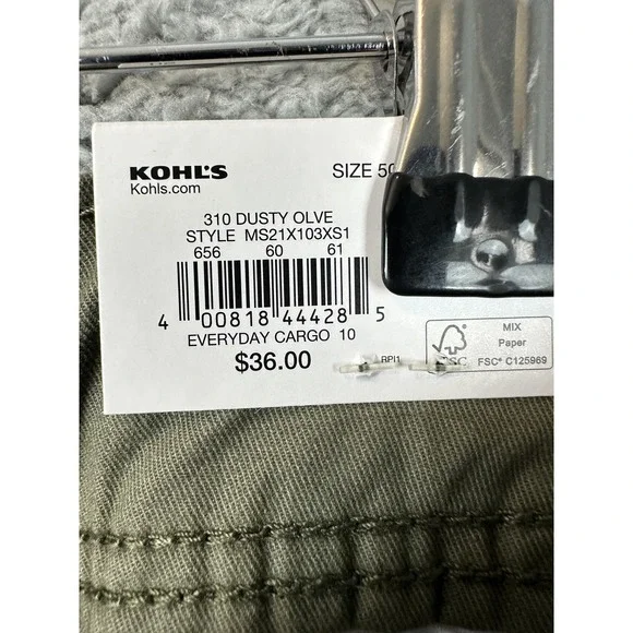 Sonoma Cargo Shorts Mens 50 Dusty Olive Green Everyday Big Tall Stretch Pockets